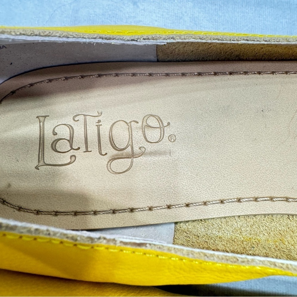 Latigo Yellow Woven Peep-Toe Flats - Picture 9 of 13